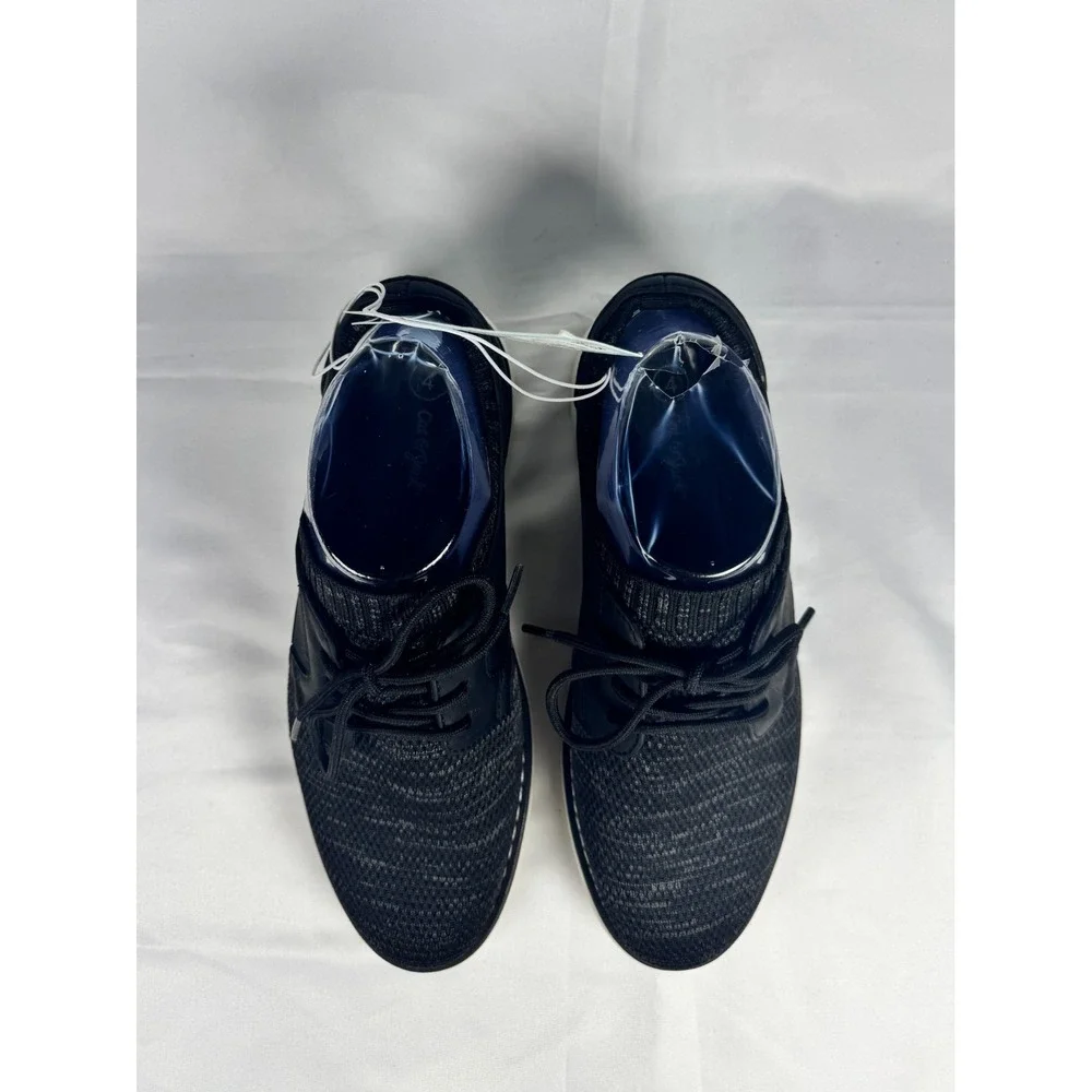 Cat & Jack Elijah Kids US 4 Oxford Black Knit Round Toe Lace Up Dress Shoes